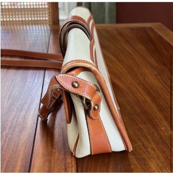 Dooney and Bourke Cream/Brown Leather Crossbody - Picture 5 of 12